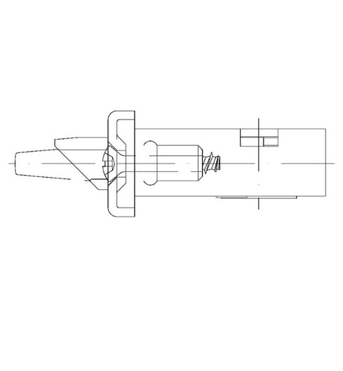 Technical drawing of a mechanical component on a white background